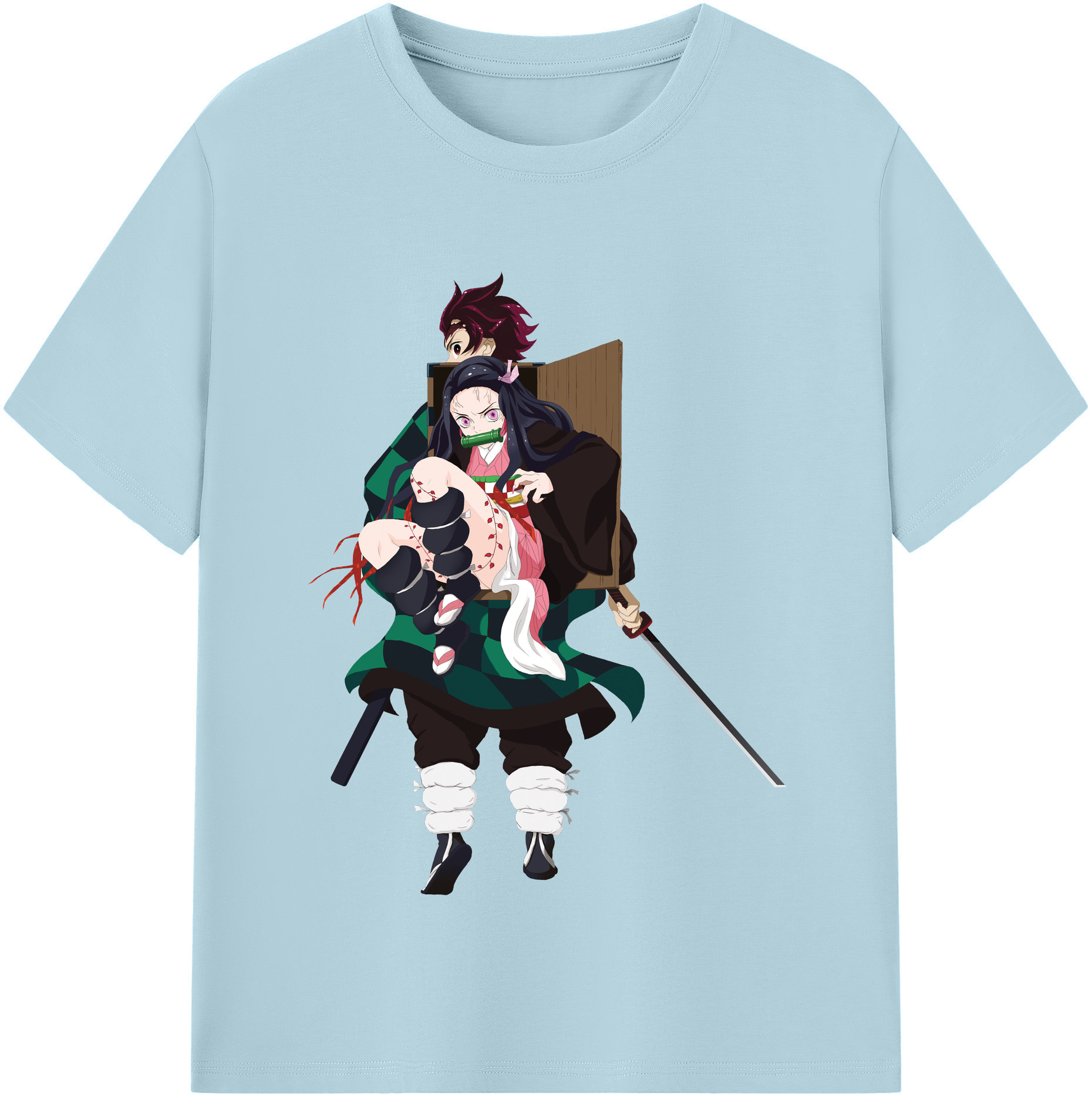 （画像用） 鬼滅の刃（きめつのやいば）竈門 禰󠄀豆子／かまど ねずこ Kamado Nezuko 綿100％半袖Tシャツ（フロントプリント）